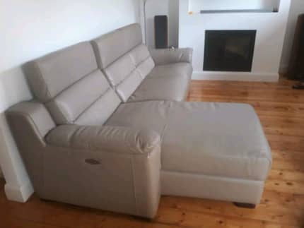 Plush leather sofa with chaise | Sofas | Gumtree Australia Port Phillip -  Port Melbourne | 1308249413