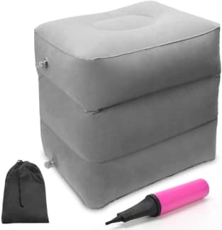 Inflatable Travel Footrest Leg Foot Rest Plane Pillow Pad Kids Bed