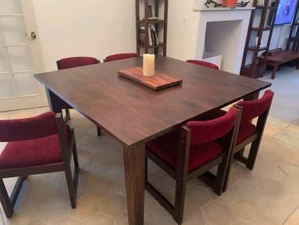 6 chair square dining table