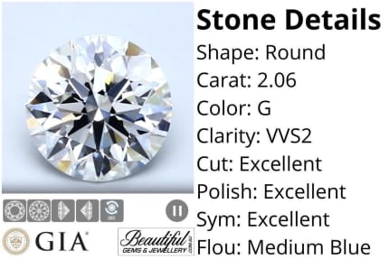 Vvs2 carat diamond on sale price