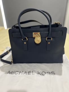 Michael Kors Hamilton Medium Satchel in Navy (35T1GHMS2L) - USA Loveshoppe