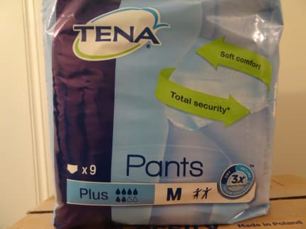 Tena Unisex Incontinence Pants Plus Medium Size 9 per pack
