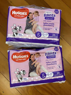 Huggies girls nappy pants, 2 unopened bags of