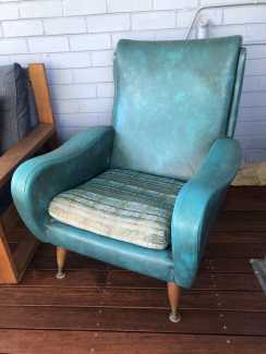 Retro Blue Vinyl c.1960s Armchair Armchairs in Hilton WA Gumtree Australia