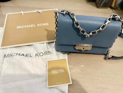 Michael Kors Karlie Medium Leather Satchel Bag in Blue  Lyst Australia