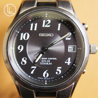 SEIKO 7B22 0AD0 Solar Radio Wave Control Titanium Mens Watch MIJ