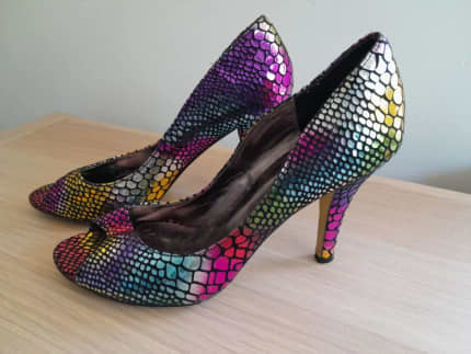 Rainbow deals snakeskin heels