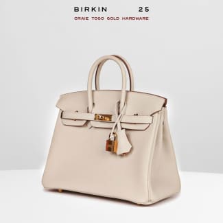 Hermes Birkin 25 Craie Togo Gold Hardware Melbourne