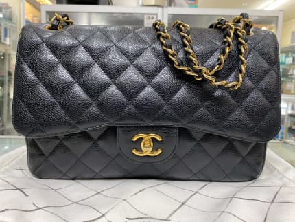 Chanel Black Caviar Jumbo Classic Double Flap Bag