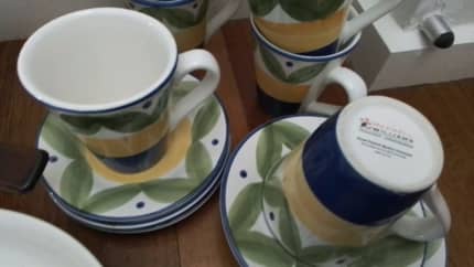 Set 6 Maxwell Williams mugs x saucers as new condition CAPRI design, Dinnerware, Gumtree Australia Geelong City - Geelong