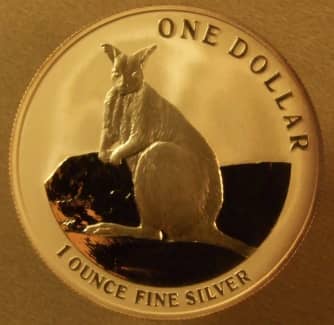 2012 Mareeba Rock Wallaby 1oz Fine Frosted Silver 1 One Dollar