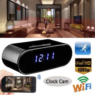 1080p hd wireless wifi hidden spy alarm clock ip camera