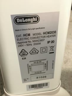 2000W De Longhi Convector Heater HCM2030 Air Conditioning