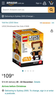 HAN SOLO LEGO BRICKHEADZ 41608
