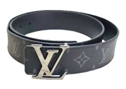 Louis Vuitton LV Initiales Reversible Belt Monogram Eclipse Taiga 40mm Black