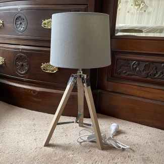 home bargains tripod lamp grey