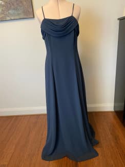 Liz Jordan Blue Satin Dress