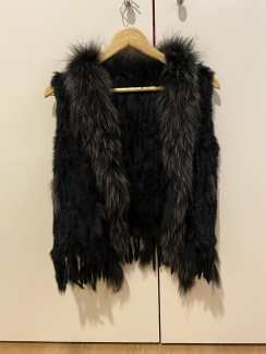 Arielle Black Rabbit Fur vest Jackets Coats in Caulfield North VIC Gumtree Australia