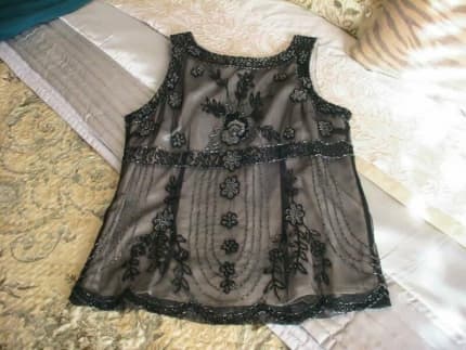 Ladies beaded 2024 evening tops