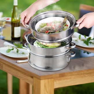 52CM JUMBO STEAMER FOOD 3LAYER ALUMINUM BIG SIZE & HEAVYDUTY