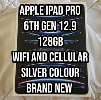 Apple iPad Pro 6th Gen 12.9 2022 M2 512GB WiFi & Cellular 5G Unlocked -  Silver