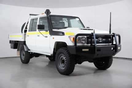 2019 Toyota Landcruiser VDJ79R MY18 Workmate (4x4) White 5 Speed Manual Double Cab Chassis Bentley Canning Area Preview