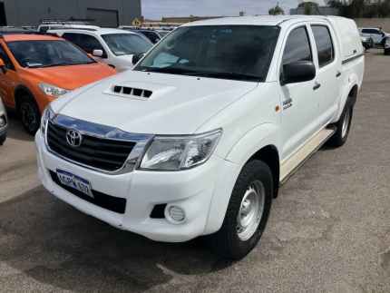 2013 Toyota Hilux KUN26R MY12 SR (4x4) White 5 Speed Manual Dual Cab Pick-up Wangara Wanneroo Area Preview