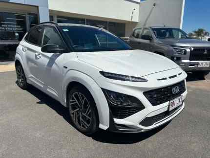 2022 Hyundai Kona OS.V4 MY22 N-Line D-CT AWD Premium White 7 Speed Sports Automatic Dual Clutch Emerald Central Highlands Preview