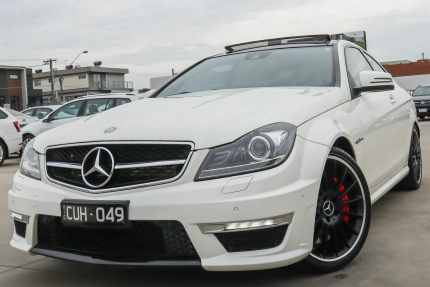 2012 Mercedes-Benz C-Class C204 MY12 C63 AMG SPEEDSHIFT MCT White 7 Speed Sports Automatic Coupe Coburg North Moreland Area Preview