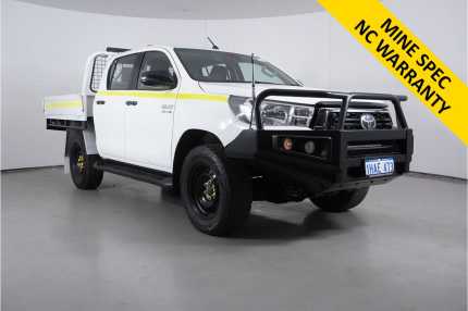2020 Toyota Hilux GUN126R MY19 Upgrade SR (4x4) White 6 Speed Automatic Double Cab Chassis Bentley Canning Area Preview
