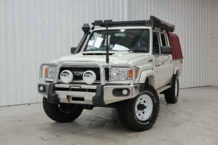 2022 Toyota Landcruiser VDJ79R GXL Double Cab White 5 Speed Manual Cab Chassis Derwent Park Glenorchy Area Preview