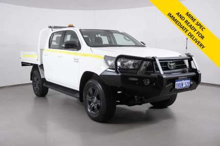 2022 Toyota Hilux GUN126R SR (4x4) White 6 Speed Automatic Double Cab Chassis Bentley Canning Area Preview