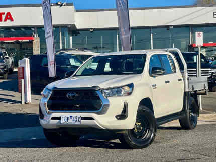 2021 Toyota Hilux GUN126R SR Double Cab White 6 Speed Sports Automatic Cab Chassis Ballarat Central Ballarat City Preview