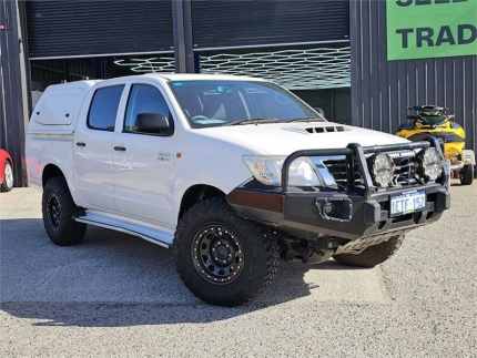 2012 Toyota Hilux KUN26R MY12 SR (4x4) White 5 Speed Manual Dual Cab Chassis Wangara Wanneroo Area Preview