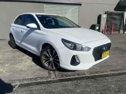 2018 Hyundai i30 PD2 MY18 Elite D-CT White 7 Speed Sports Automatic Dual Clutch Hatchback Taylors Beach Port Stephens Area Preview