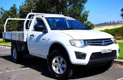 2013 Mitsubishi Triton MN MY13 GLX 4x2 White 4 Speed Sports Automatic Cab Chassis Brookvale Manly Area Preview