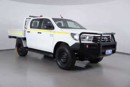 2018 Toyota Hilux GUN126R MY17 SR (4x4) White 6 Speed Automatic Dual Cab Chassis Bentley Canning Area Preview