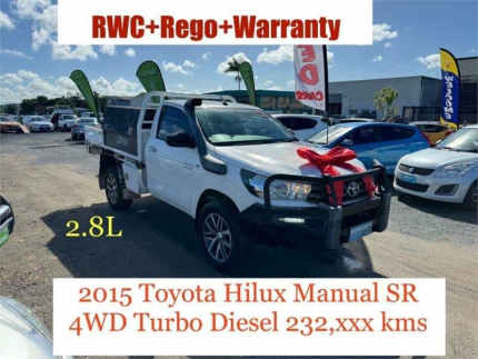 2015 Toyota Hilux GUN126R SR (4x4) White 6 Speed Manual Cab Chassis Archerfield Brisbane South West Preview