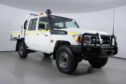 2023 Toyota Landcruiser 70 Series Vdjl79R LC79 Workmate White 5 Speed Manual Double Cab Chassis Bentley Canning Area Preview