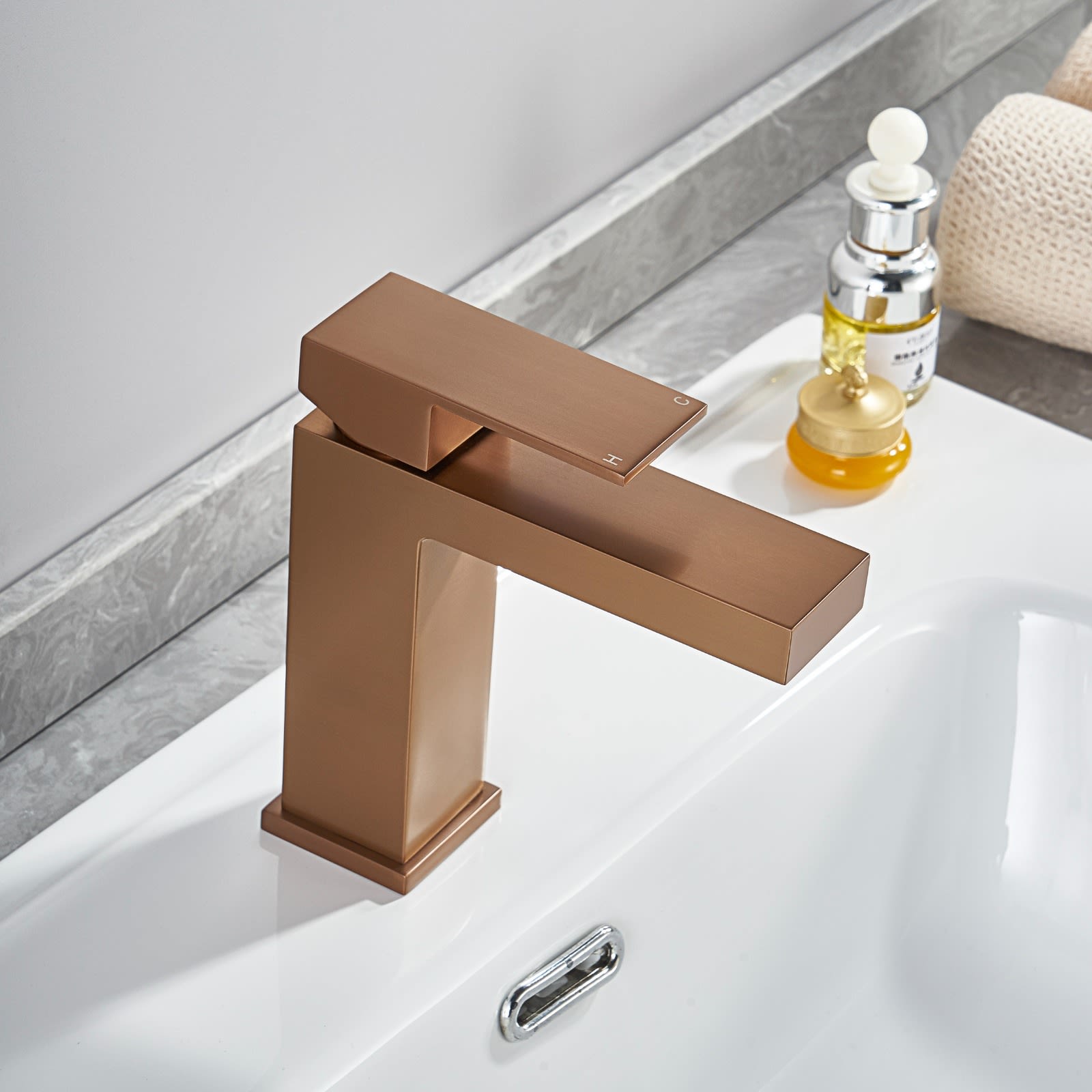 SQUARE COPPER BASIN MIXER TAP BATHROOM FAUCET - Building Materials in ...