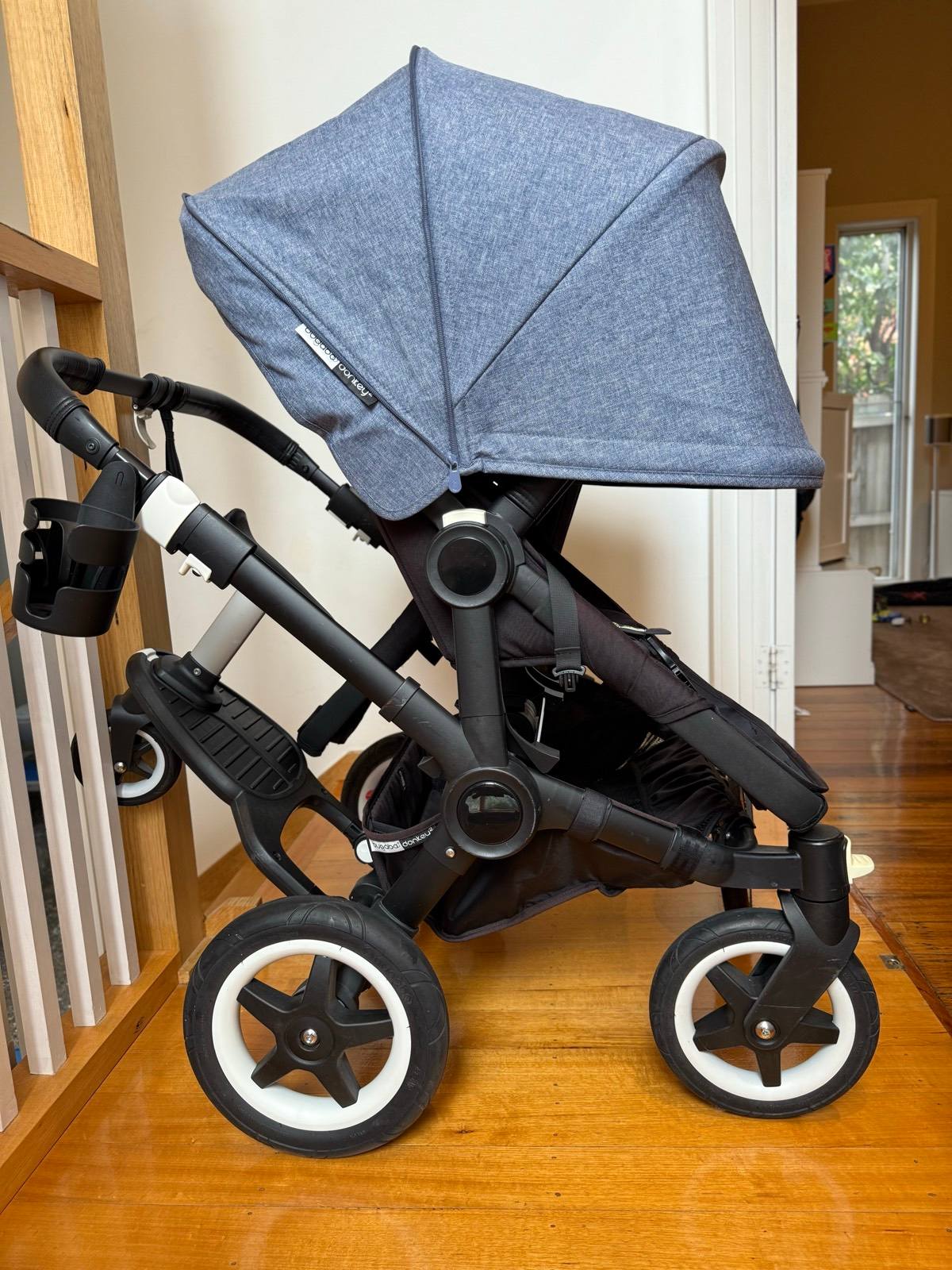 Stroller Bugaboo Bugaboo Donkey Twin Blue Melange Bugaboo Donkey