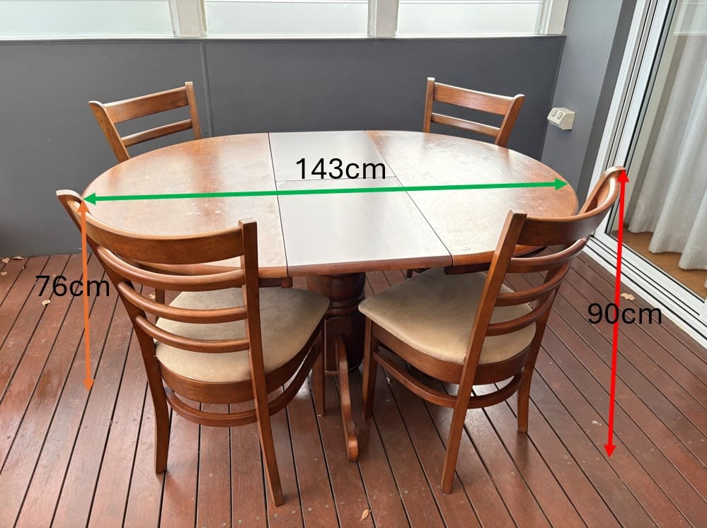 Solid Wood Extendable Dining Table with Chairs Gumtree