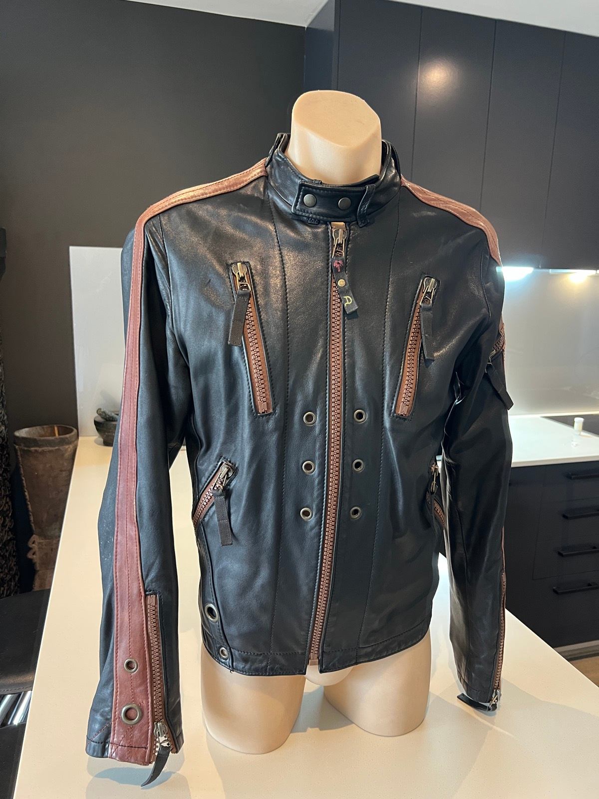 Vintage Diesel Leather Jacket size large but fits like a medium