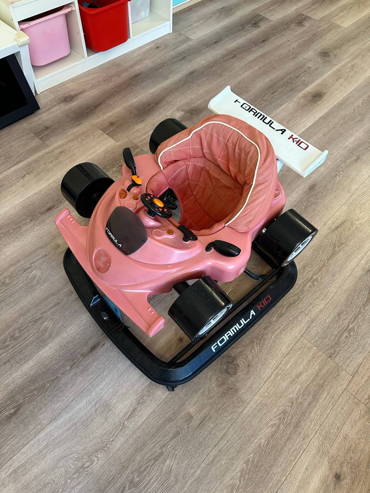 Pink Formula One Baby Walker Latest Multifunction Racing Car Baby
