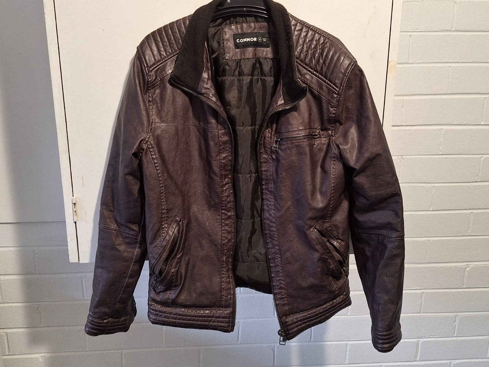 Connor mens Connor jacket Connor faux leather jacket