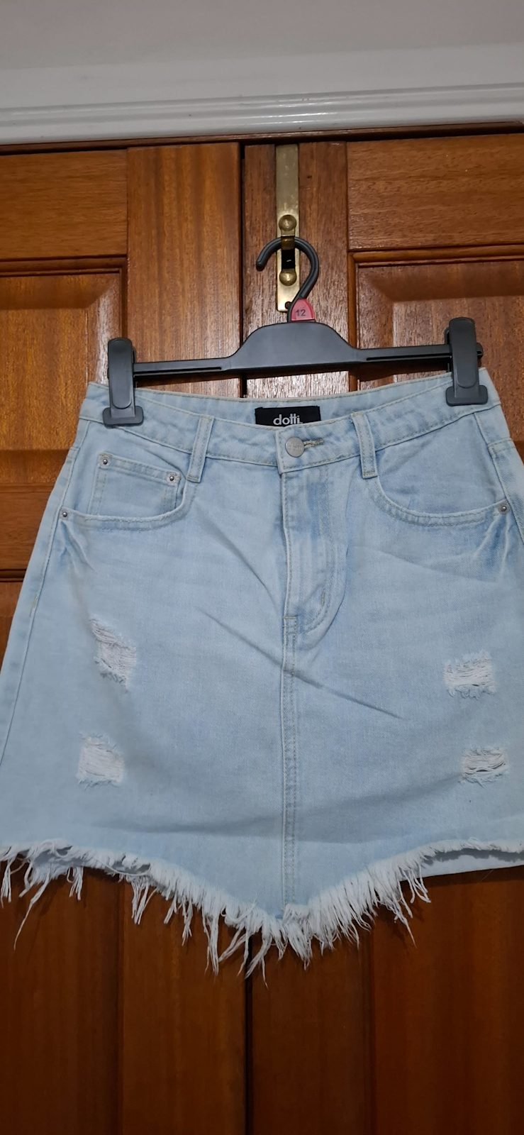 DOTTI womens denim distressed look skirt size 10 perfect