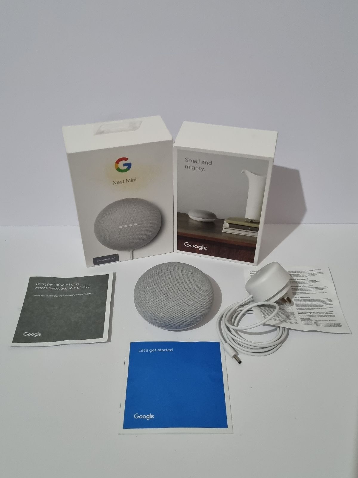 Google Nest Mini 2nd Generation Chalk Speakers in Berkeley