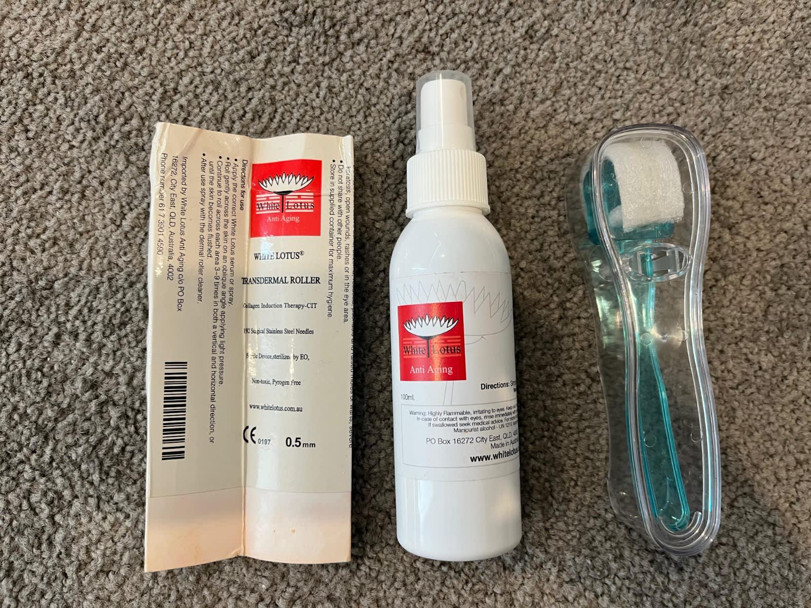 BRAND NEW - FREE White Lotus Anti AgeinG derma Roller + Cleaner