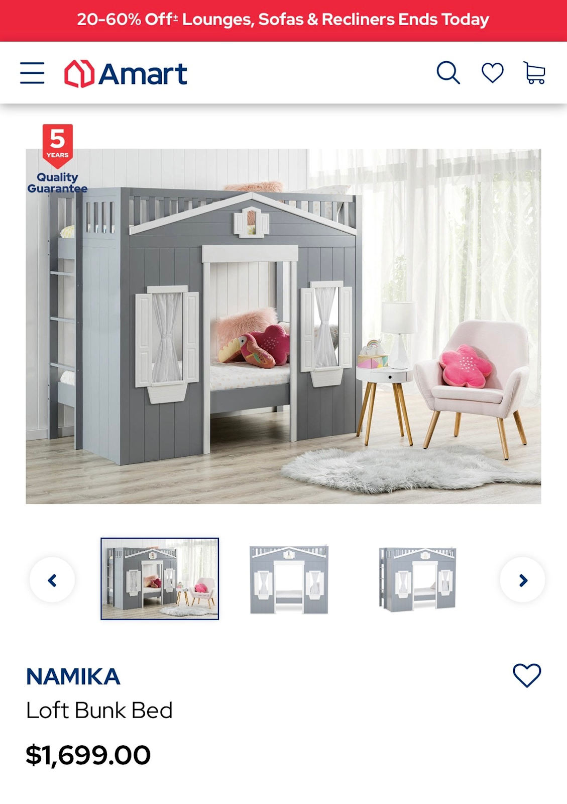 hillside loft bunk bed