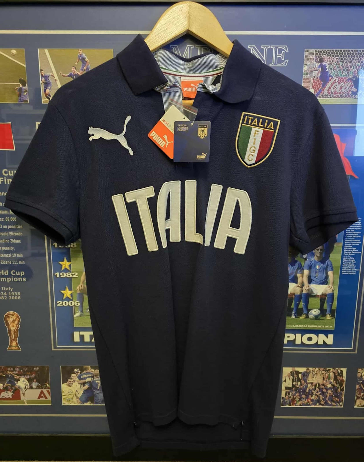 BNWT Puma Italia FIGC SS Polo Small Navy Official Licensed